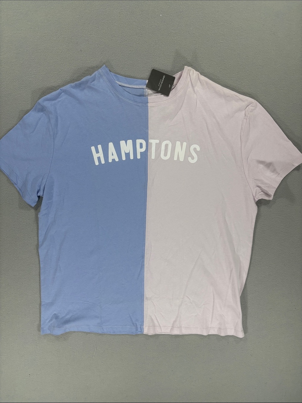 Grayson Social Hamptons Split Blue & Light Pink Sleepwear Tee L